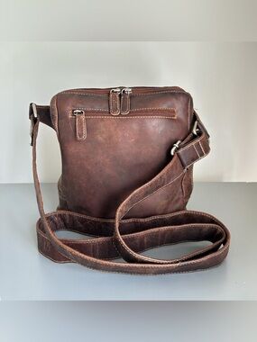Adrian Klis Brown Leather Crossbody Bag